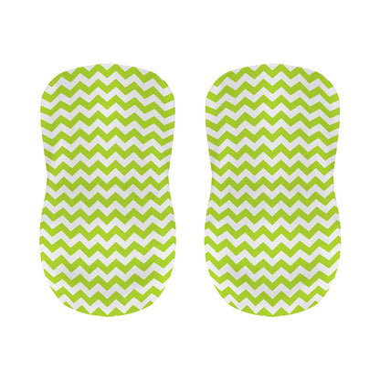 Lime Green And White Chevron Print Bar Stool Covers