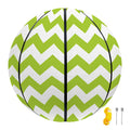 Lime Green And White Chevron Print Basketball