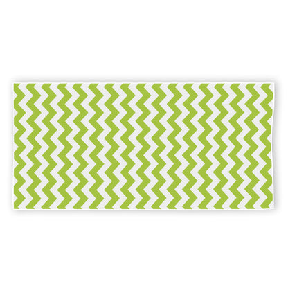 Lime Green And White Chevron Print Beach Towel