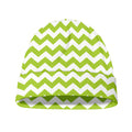 Lime Green And White Chevron Print Beanie