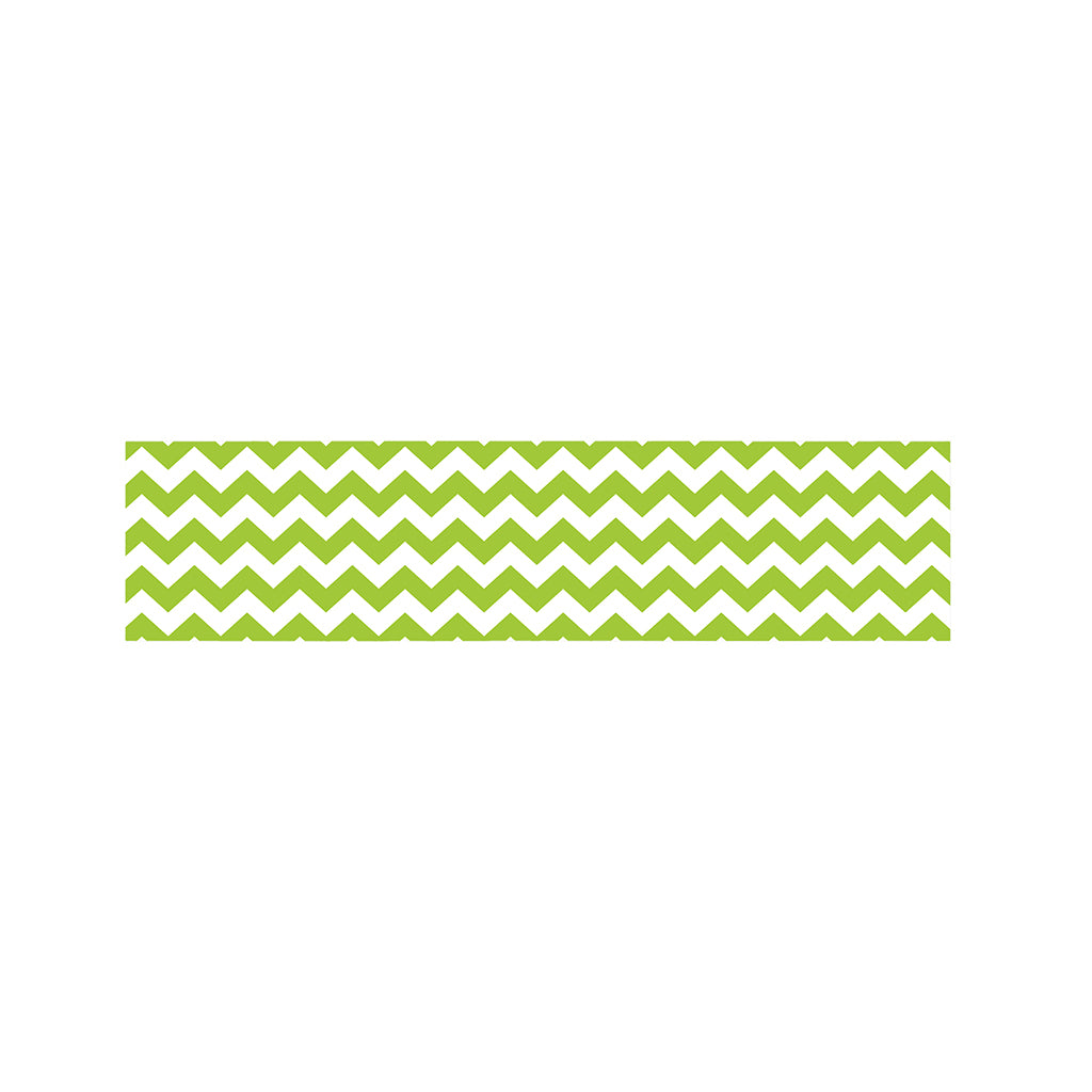 Lime Green And White Chevron Print Bed Runner
