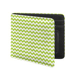 Lime Green And White Chevron Print Bifold Wallet