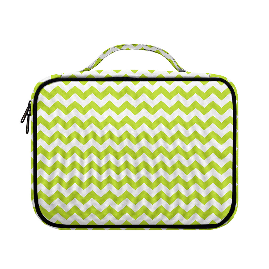 Lime Green And White Chevron Print Briefcase Bible Bag