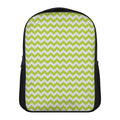Lime Green And White Chevron Print Casual Backpack