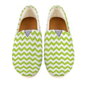 Lime Green And White Chevron Print Casual Shoes