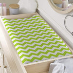 Lime Green And White Chevron Print Changing Pad Cover
