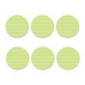 Lime Green And White Chevron Print Coaster Set