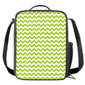 Lime Green And White Chevron Print Crossbody Lunch Bag