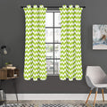 Lime Green And White Chevron Print Grommet Curtain Panels