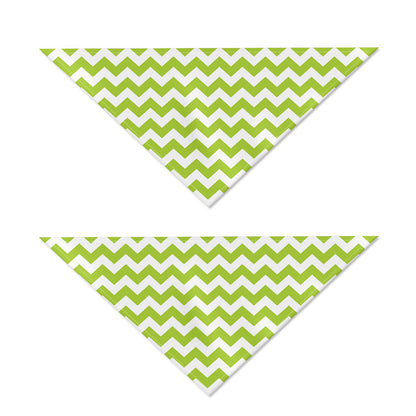 Lime Green And White Chevron Print Dog Bandana