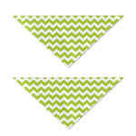 Lime Green And White Chevron Print Dog Bandana