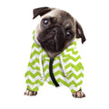 Lime Green And White Chevron Print Dog Zip Up Hoodie