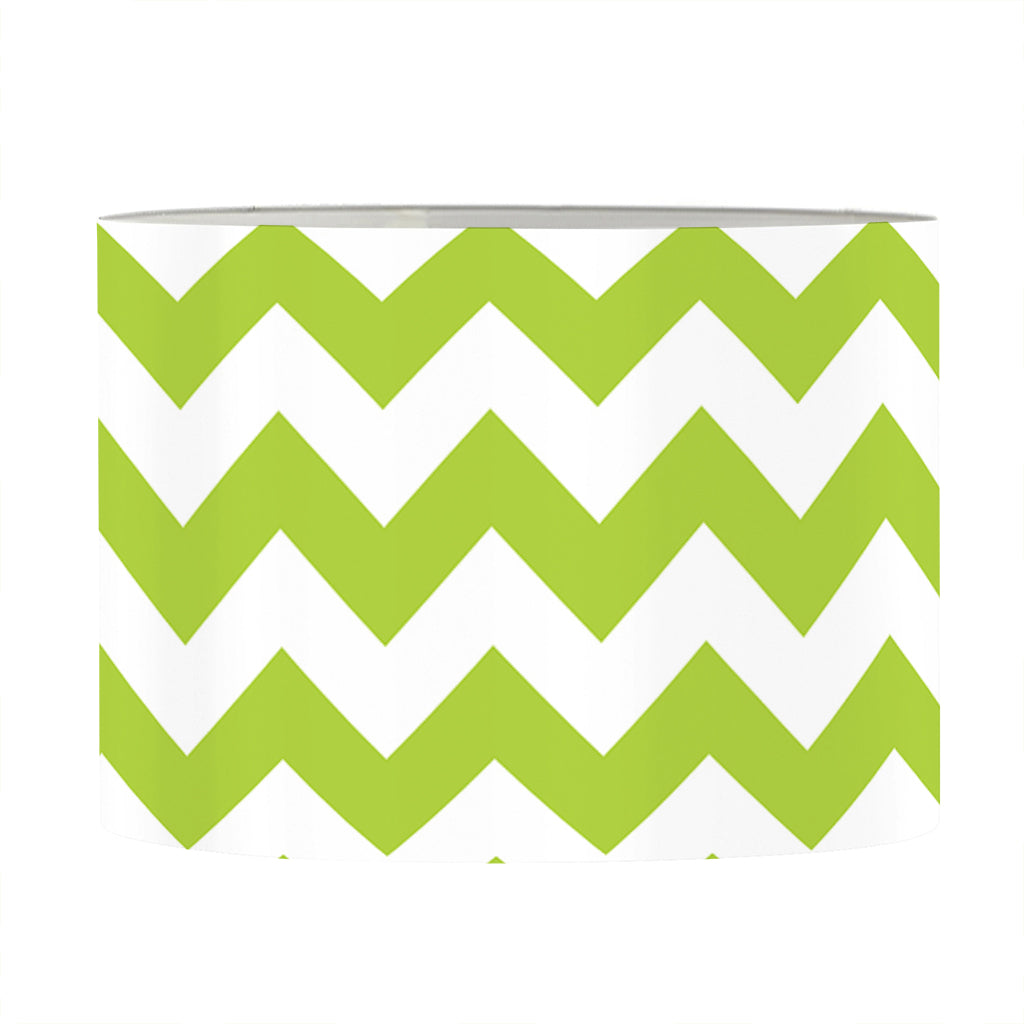 Lime Green And White Chevron Print Drum Lamp Shade