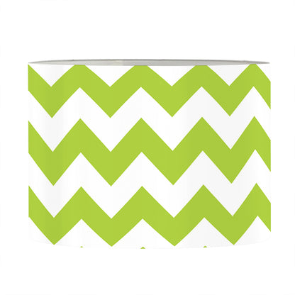 Lime Green And White Chevron Print Drum Lamp Shade