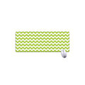 Lime Green And White Chevron Print Extended Mouse Pad
