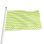 Lime Green And White Chevron Print Flag