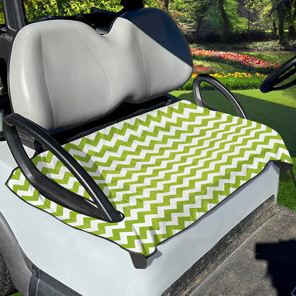 Lime Green And White Chevron Print Golf Cart Seat Cover