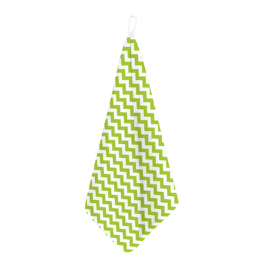 Lime Green And White Chevron Print Hand Towel