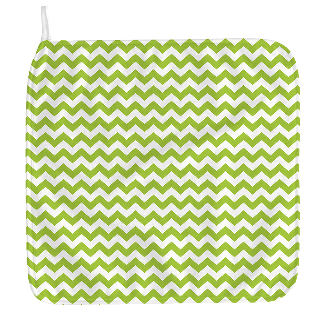 Lime Green And White Chevron Print Hand Towel