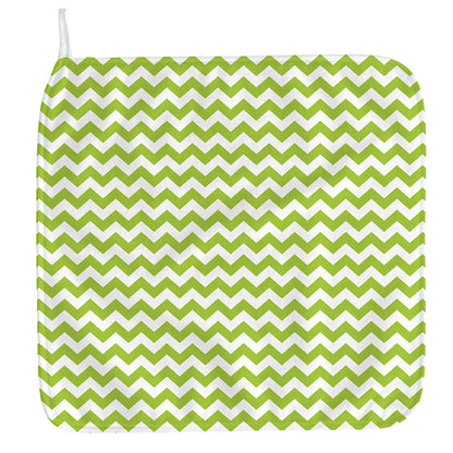 Lime Green And White Chevron Print Hand Towel
