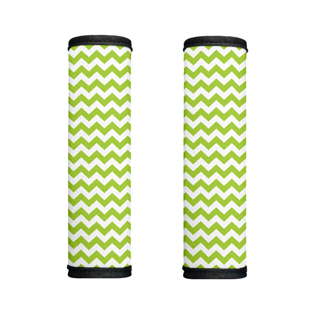 Lime Green And White Chevron Print Handle Covers