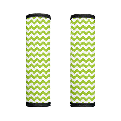 Lime Green And White Chevron Print Handle Covers