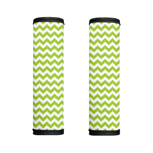 Lime Green And White Chevron Print Handle Covers