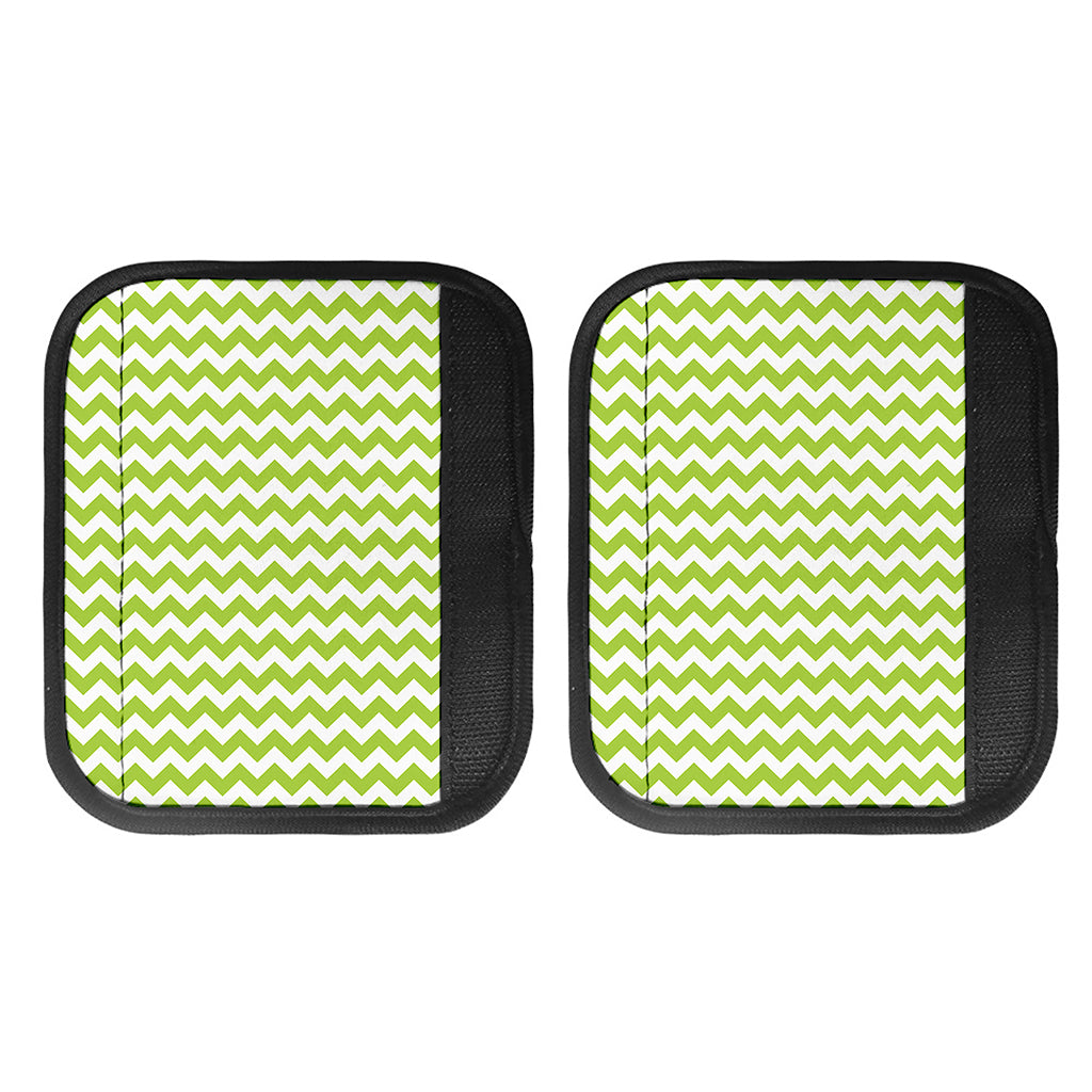Lime Green And White Chevron Print Handle Covers