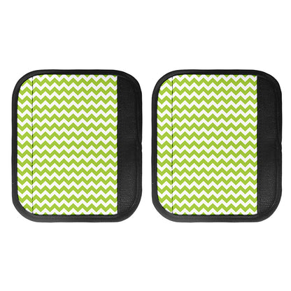 Lime Green And White Chevron Print Handle Covers