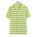Lime Green And White Chevron Print Hawaiian Shirt