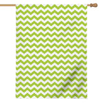 Lime Green And White Chevron Print House Flag