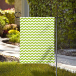 Lime Green And White Chevron Print House Flag