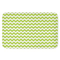 Lime Green And White Chevron Print Indoor Door Mat