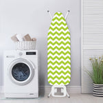 Lime Green And White Chevron Print Ironing Board Cover