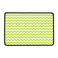 Lime Green And White Chevron Print Kitchen Mat