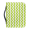 Lime Green And White Chevron Print Leather Bible Cover