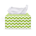 Lime Green And White Chevron Print Leather Tissue Box Cover