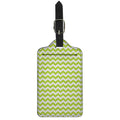 Lime Green And White Chevron Print Luggage Tag