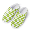 Lime Green And White Chevron Print Mesh Casual Shoes
