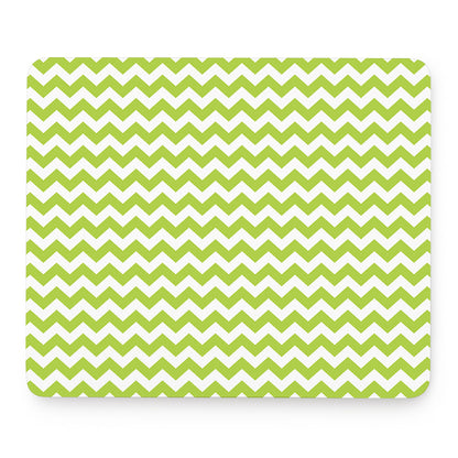 Lime Green And White Chevron Print Mouse Pad