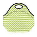 Lime Green And White Chevron Print Neoprene Lunch Bag