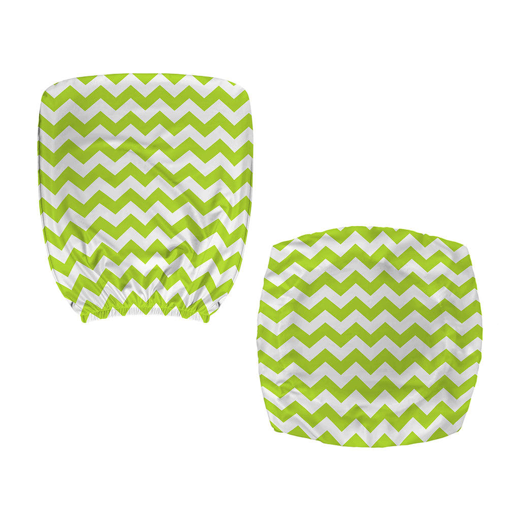 Lime Green And White Chevron Print Office Chair Cover