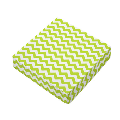 Lime Green And White Chevron Print Outdoor Seat Cushion Cover