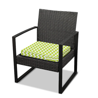 Lime Green And White Chevron Print Outdoor Seat Cushion Cover
