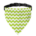 Lime Green And White Chevron Print Over The Collar Dog Bandana