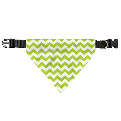 Lime Green And White Chevron Print Over The Collar Dog Bandana