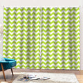 Lime Green And White Chevron Print Pencil Pleat Curtains