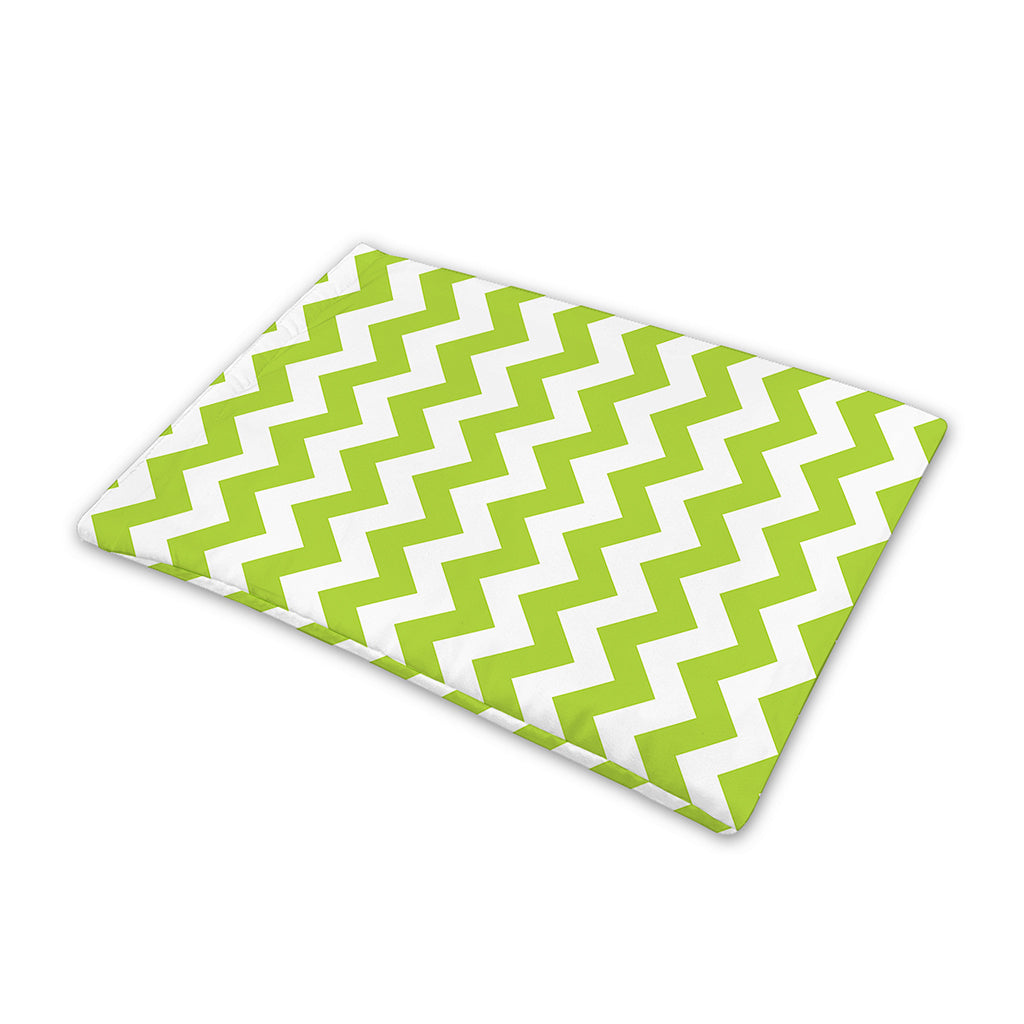 Lime Green And White Chevron Print Pet Cooling Mat Cover