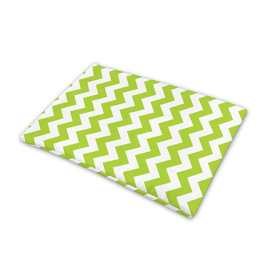 Lime Green And White Chevron Print Pet Cooling Mat Cover