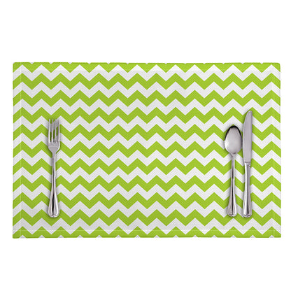 Lime Green And White Chevron Print Placemat